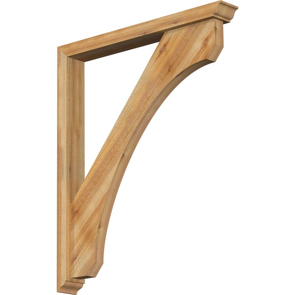 Ekena Millwork Legacy Traditional Rough Sawn Bracket w/ Offset Brace, Western Red Cedar, 4"W x 32"D x 38"H BKT0402X32X38LEC01RWR - main